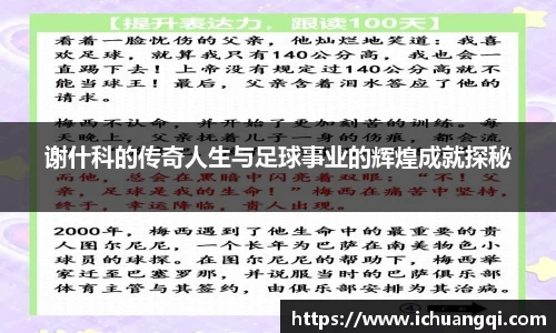 谢什科的传奇人生与足球事业的辉煌成就探秘